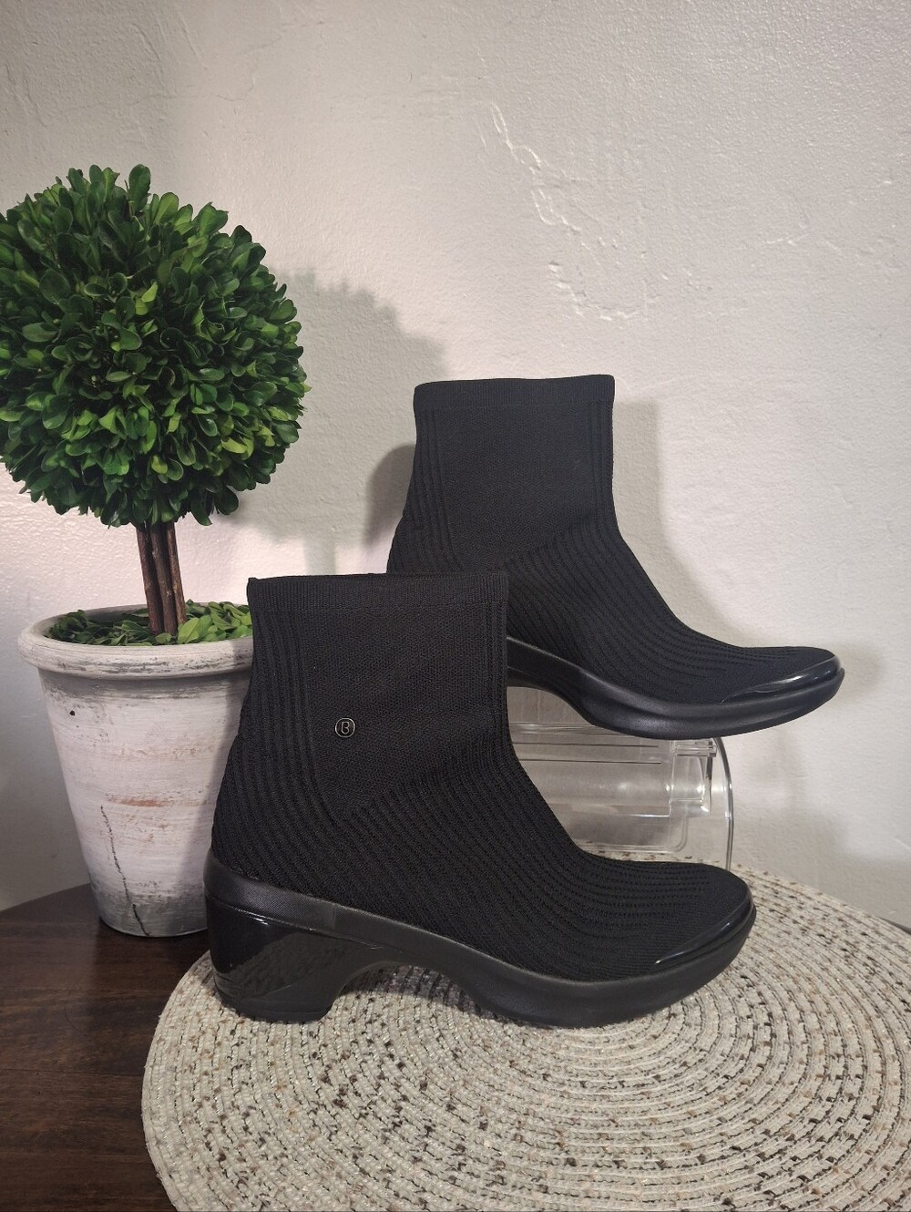 Black Bzees Wicked Knit Ankle Boots — Women SiE 8.5